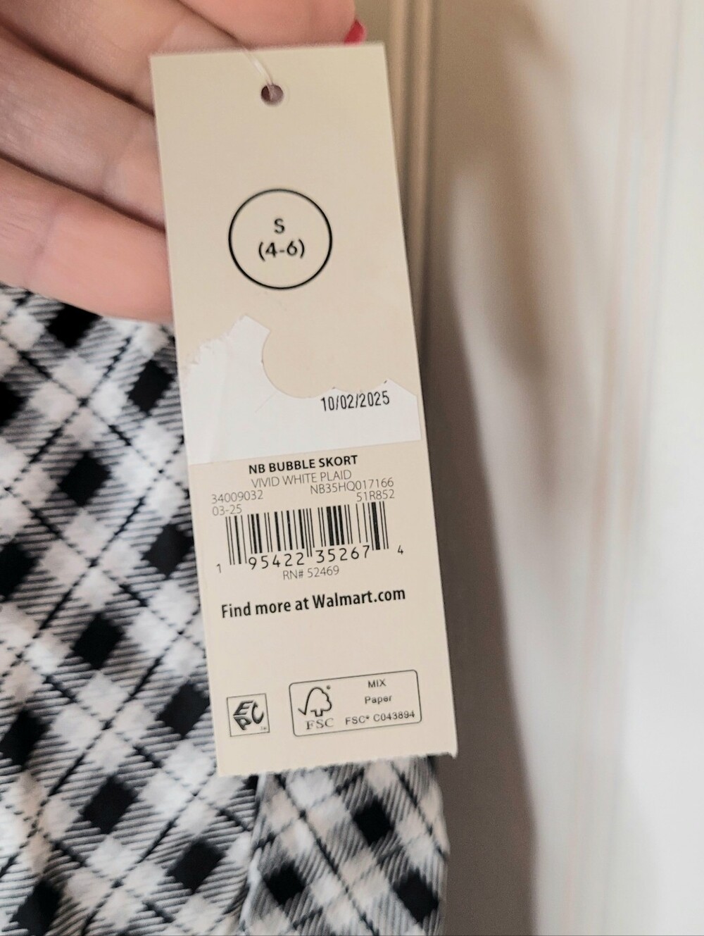 Bubble Skort Black & White Plaid NWT Size S - Picture 9 of 11
